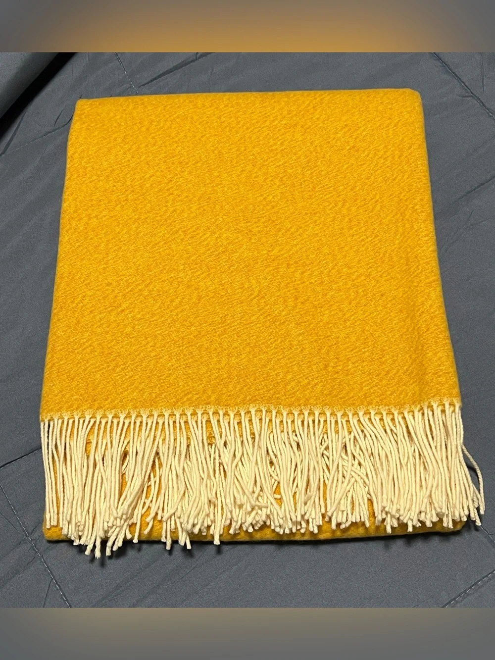 SFERRA $395 Matese Throw Sunshine Merino Wool Twisted Fringe 50x70” NWOT